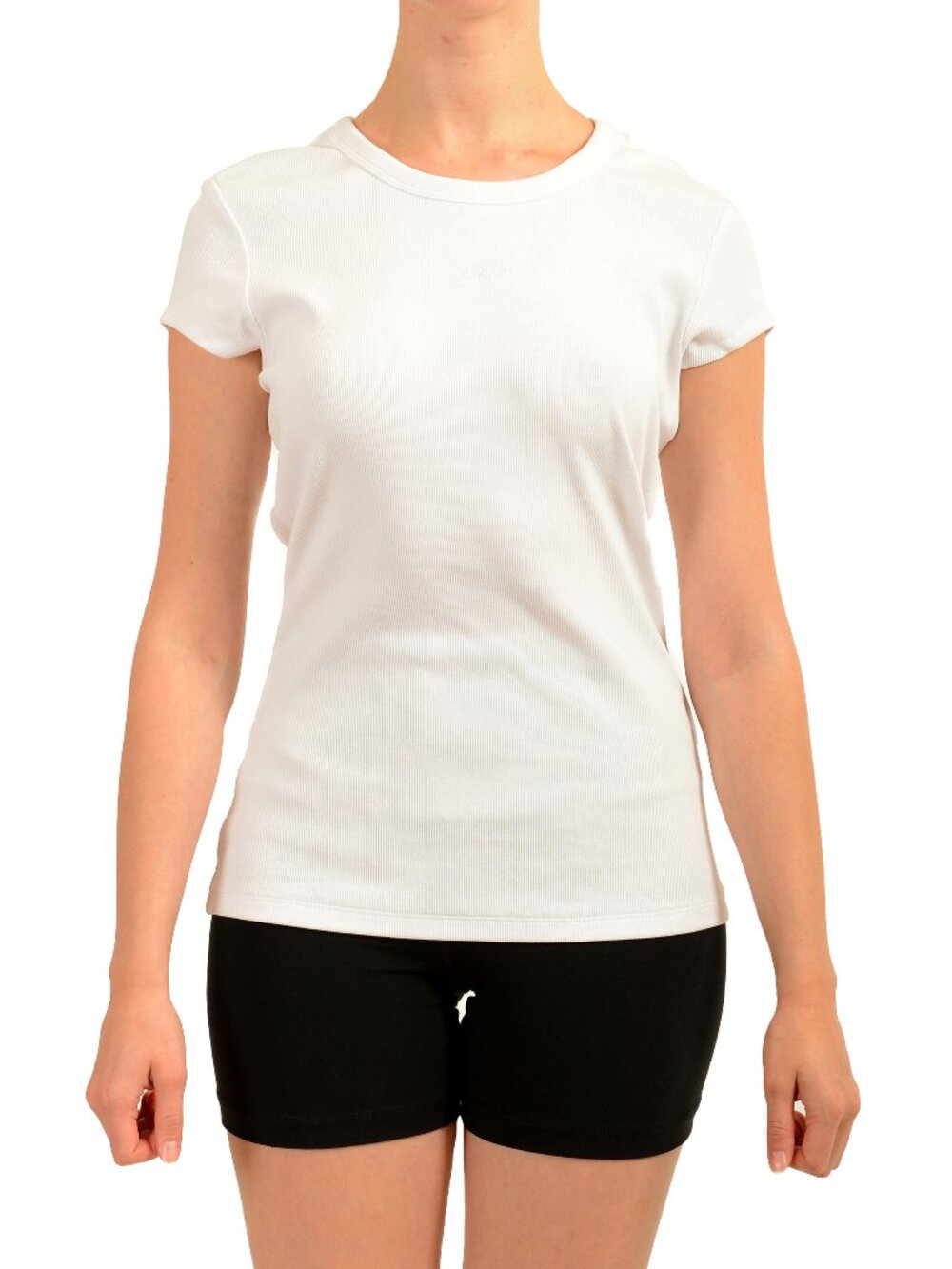 Hugo Boss Women's C_Esima White Short Sleeve Open Back Basic T-Shirt US S IT 40